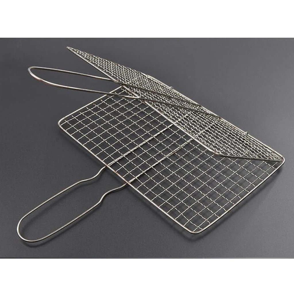 Portable Stainless Steel BBQ Grilling Basket for Fish, Vegetables and More, 20 x 40cm