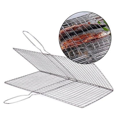 Portable Stainless Steel BBQ Grilling Basket for Fish, Vegetables and More, 20 x 40cm