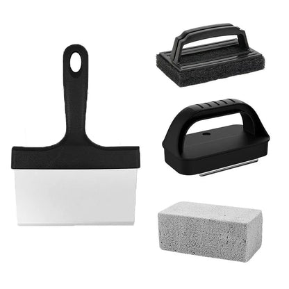Stainless Steel Griddle Cleaning Kit, 4-Piece Flat Top Grill Tools