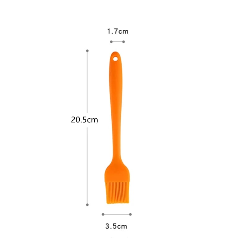 Silicone BBQ Basting Brush, 26cm or 20.5cm, Oil Brush for Cooking and Baking - 20.5cm--Orange