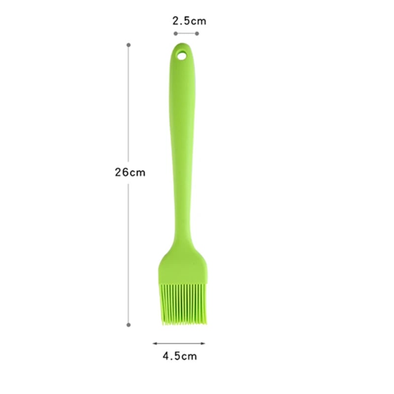 Silicone BBQ Basting Brush, 26cm or 20.5cm, Oil Brush for Cooking and Baking - 26cm--Green