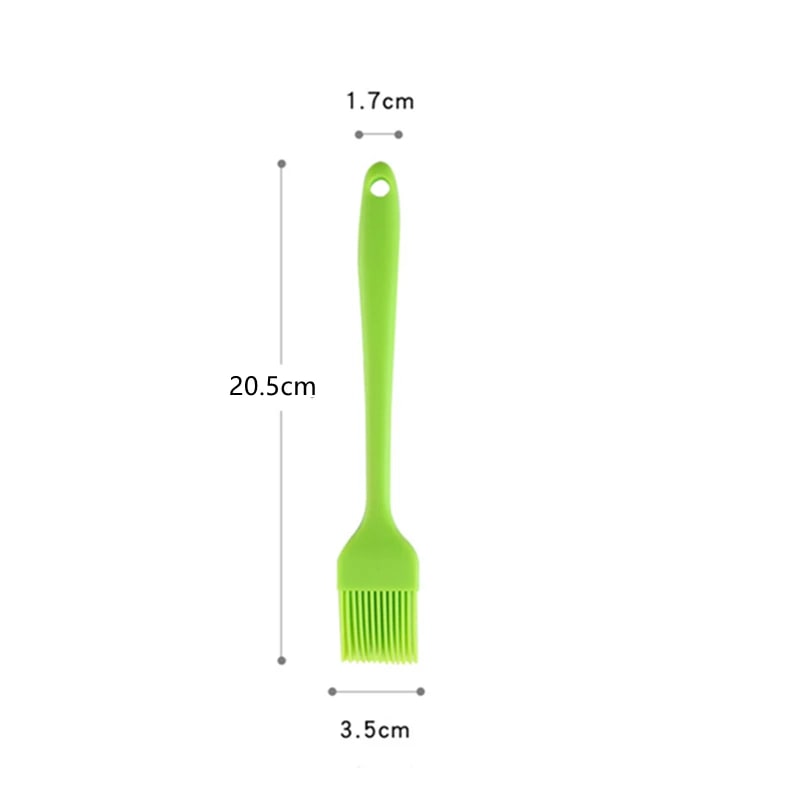 Silicone BBQ Basting Brush, 26cm or 20.5cm, Oil Brush for Cooking and Baking - 20.5cm--Green