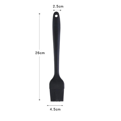 Silicone BBQ Basting Brush, 26cm or 20.5cm, Oil Brush for Cooking and Baking - 26cm--Black