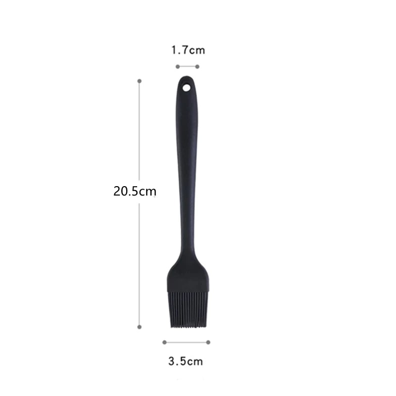 Silicone BBQ Basting Brush, 26cm or 20.5cm, Oil Brush for Cooking and Baking - 20.5cm--Black