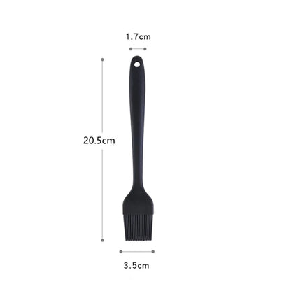Silicone BBQ Basting Brush, 26cm or 20.5cm, Oil Brush for Cooking and Baking - 20.5cm--Black