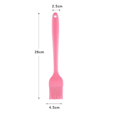 Silicone BBQ Basting Brush, 26cm or 20.5cm, Oil Brush for Cooking and Baking - 26cm--pink