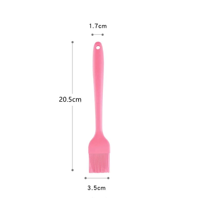 Silicone BBQ Basting Brush, 26cm or 20.5cm, Oil Brush for Cooking and Baking - 20.5cm--Pink