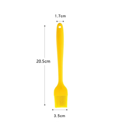 Silicone BBQ Basting Brush, 26cm or 20.5cm, Oil Brush for Cooking and Baking - 20.5cm--Yellow