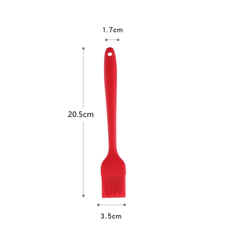 Silicone BBQ Basting Brush, 26cm or 20.5cm, Oil Brush for Cooking and Baking - 20.5cm--Red