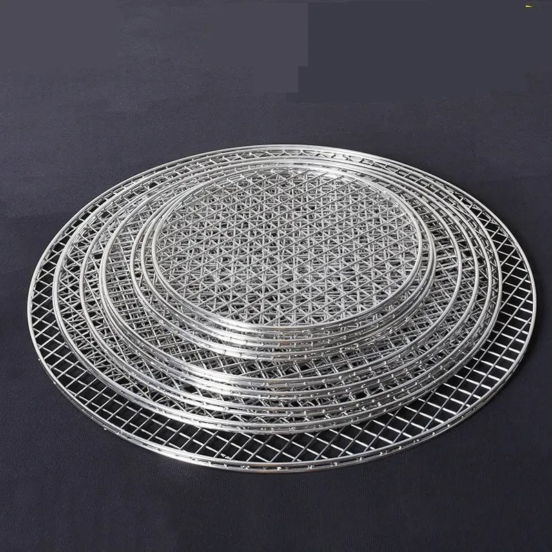 Round Metal BBQ Grill Grate Mesh, 3mm, 24.5cm to 75cm Options