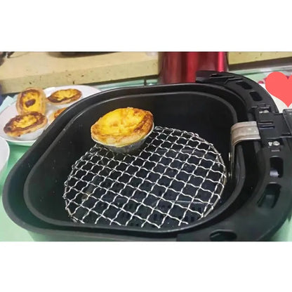 Round Stainless Steel 304 BBQ Grill Mesh with 50mm Feet, Dishwasher Safe, 14-40.5cm