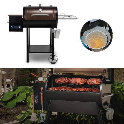 Disposable Grease Bucket Liners for Traeger Pellet BBQ Grills, Tin Foil, 10.5 x 12.5cm