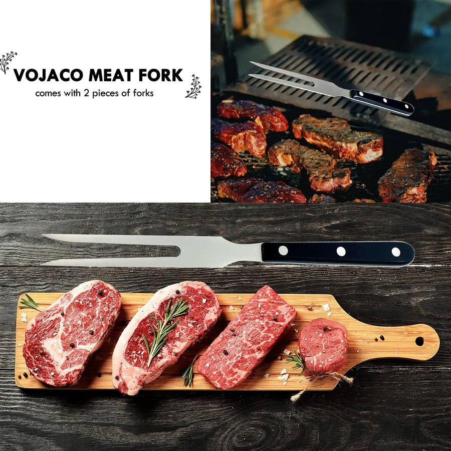 2-Piece 26.5cm Metal Carving Fork Set for BBQ, Cooking and Serving