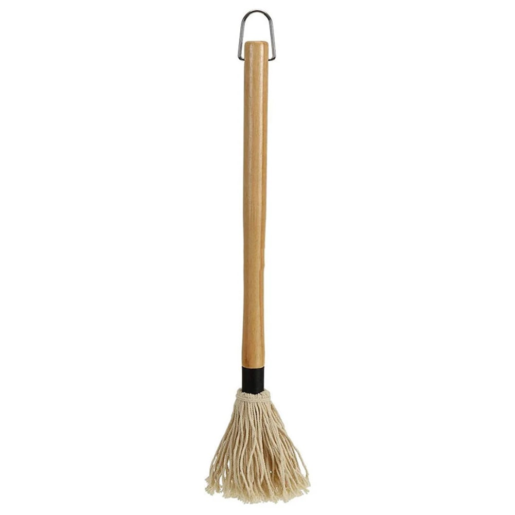 BBQ Basting Mop Cotton Fibre and Wood Sauce Glaze Brush for Grilling and Smoking