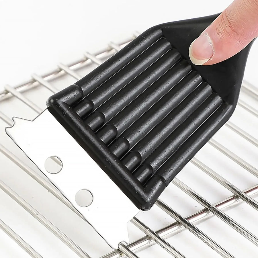 Stainless Steel Wire BBQ Grill Cleaning Brush with Scraper, 20.5cm