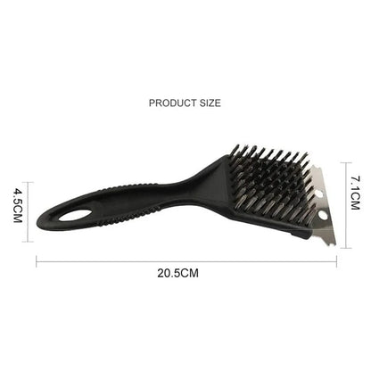 Stainless Steel Wire BBQ Grill Cleaning Brush with Scraper, 20.5cm