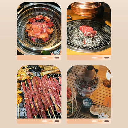 Stainless Steel Circular Barbecue Grill Net, High-Temperature Outdoor Cooking Rack, 25-40cm