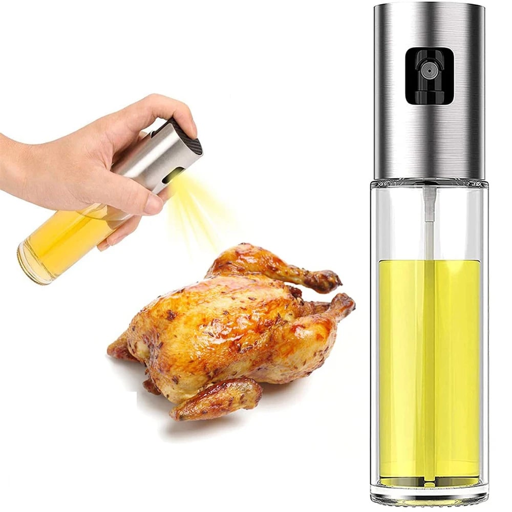FEB.WIND Glass Oil Sprayer, 350ml, Stainless Steel Head for Cooking and BBQ
