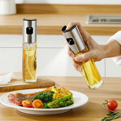 FEB.WIND Glass Oil Sprayer, 350ml, Stainless Steel Head for Cooking and BBQ