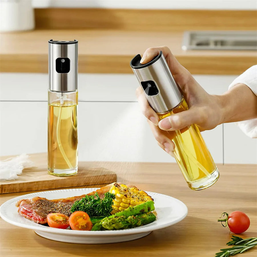 FEB.WIND Glass Oil Sprayer, 350ml, Stainless Steel Head for Cooking and BBQ