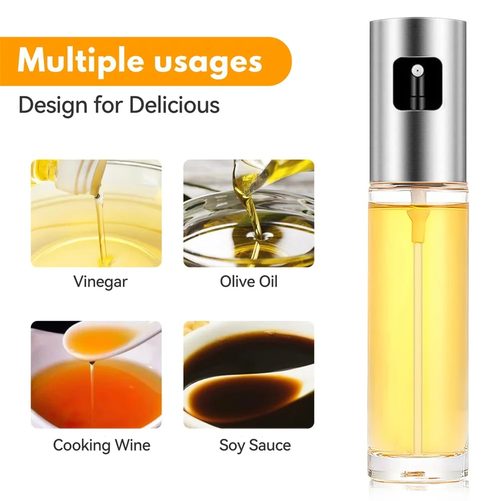 FEB.WIND Glass Oil Sprayer, 350ml, Stainless Steel Head for Cooking and BBQ