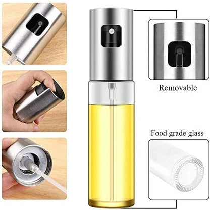 FEB.WIND Glass Oil Sprayer, 350ml, Stainless Steel Head for Cooking and BBQ