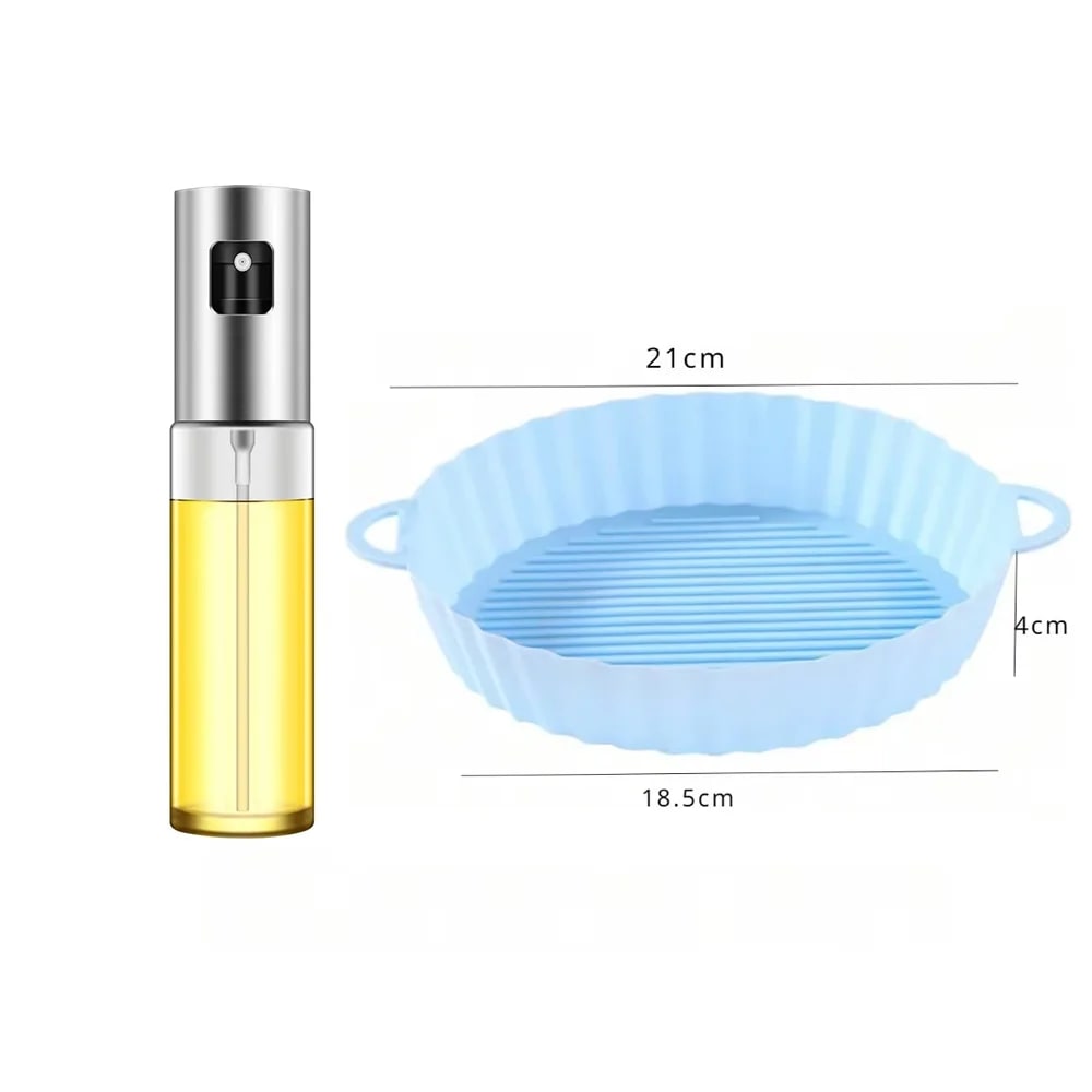 FEB.WIND Glass Oil Sprayer, 350ml, Stainless Steel Head for Cooking and BBQ - Per set