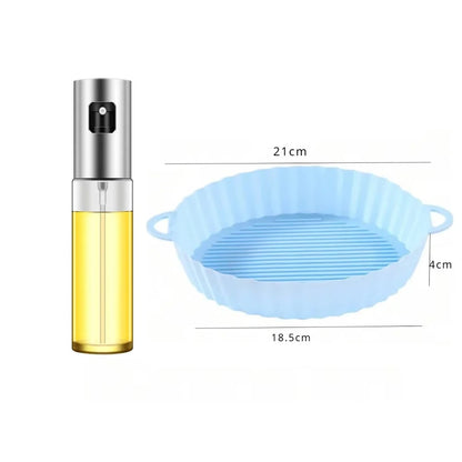 FEB.WIND Glass Oil Sprayer, 350ml, Stainless Steel Head for Cooking and BBQ - Per set