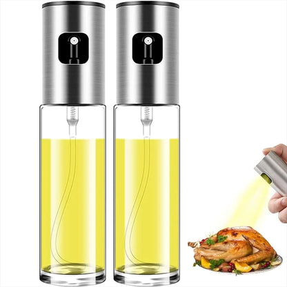 FEB.WIND Glass Oil Sprayer, 350ml, Stainless Steel Head for Cooking and BBQ - 2 pcs