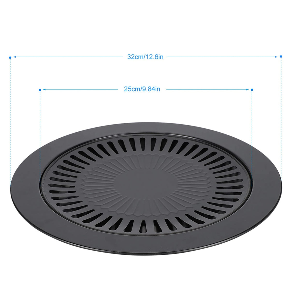 Round Metal BBQ Roasting Tray 32cm for Electric, Gas and Propane Stoves