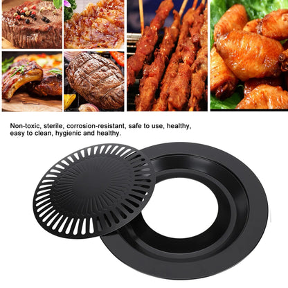 Round Metal BBQ Roasting Tray 32cm for Electric, Gas and Propane Stoves