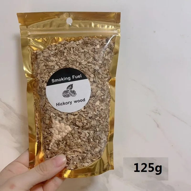 BBQ Smoking Wood Chips 125g-500g, Apple, Oak, Hickory & More - 125g hickory
