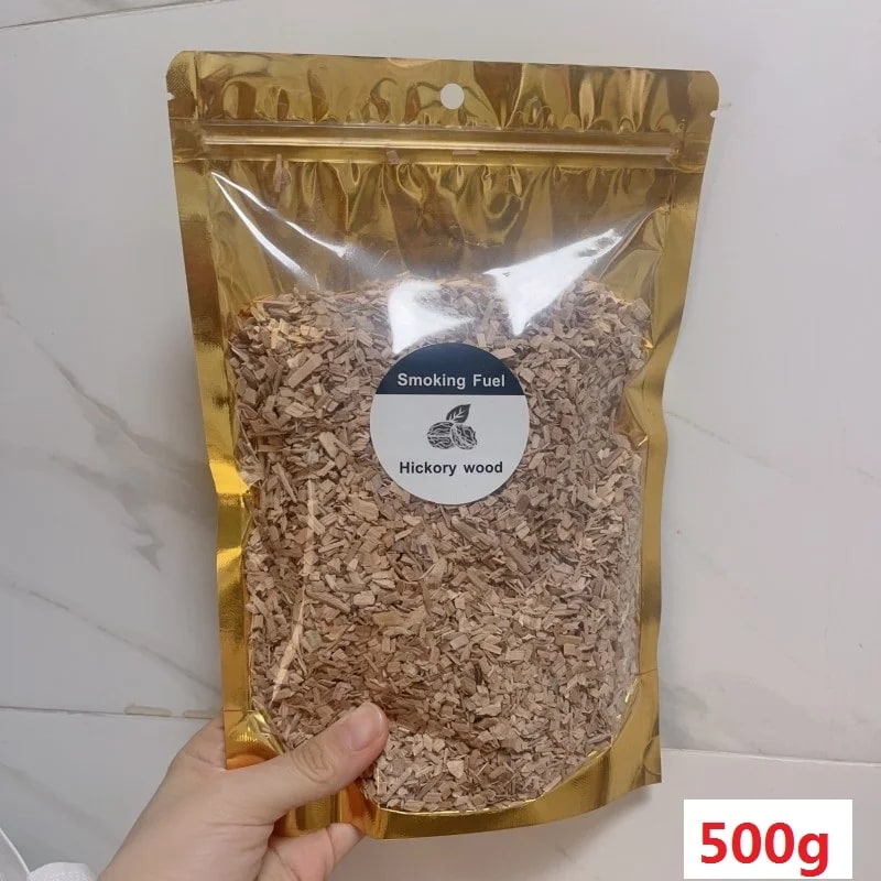 BBQ Smoking Wood Chips 125g-500g, Apple, Oak, Hickory & More - 500g hickory