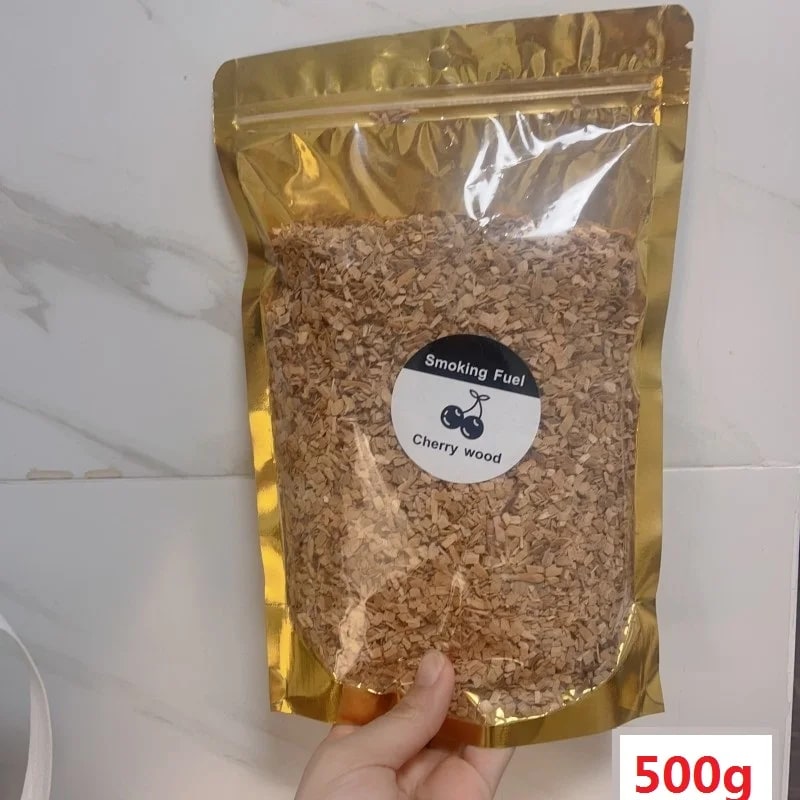 BBQ Smoking Wood Chips 125g-500g, Apple, Oak, Hickory & More - 500g cherry