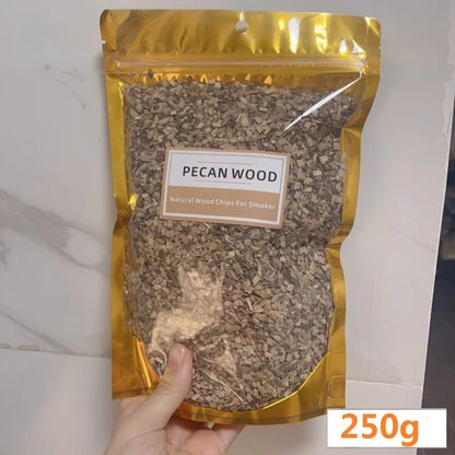 BBQ Smoking Wood Chips 125g-500g, Apple, Oak, Hickory & More - 250g pecan