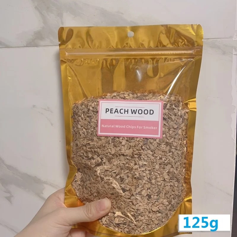 BBQ Smoking Wood Chips 125g-500g, Apple, Oak, Hickory & More - 125g peach