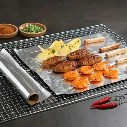 JOINHOT Aluminium Foil 10m x 30cm, Heavy-Duty Non-Stick Foil for BBQ, Baking and Grilling