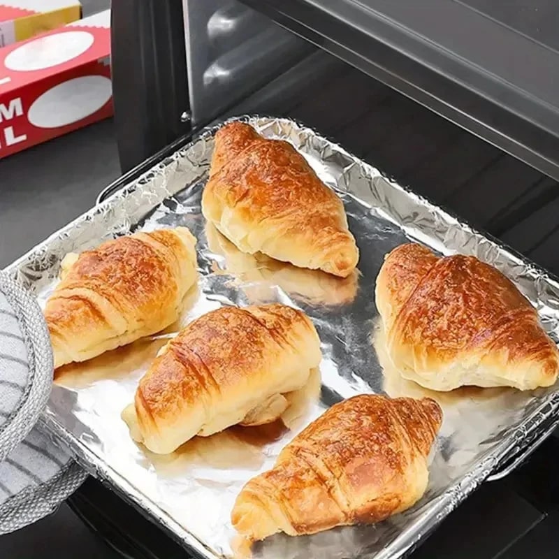 JOINHOT Aluminium Foil 10m x 30cm, Heavy-Duty Non-Stick Foil for BBQ, Baking and Grilling