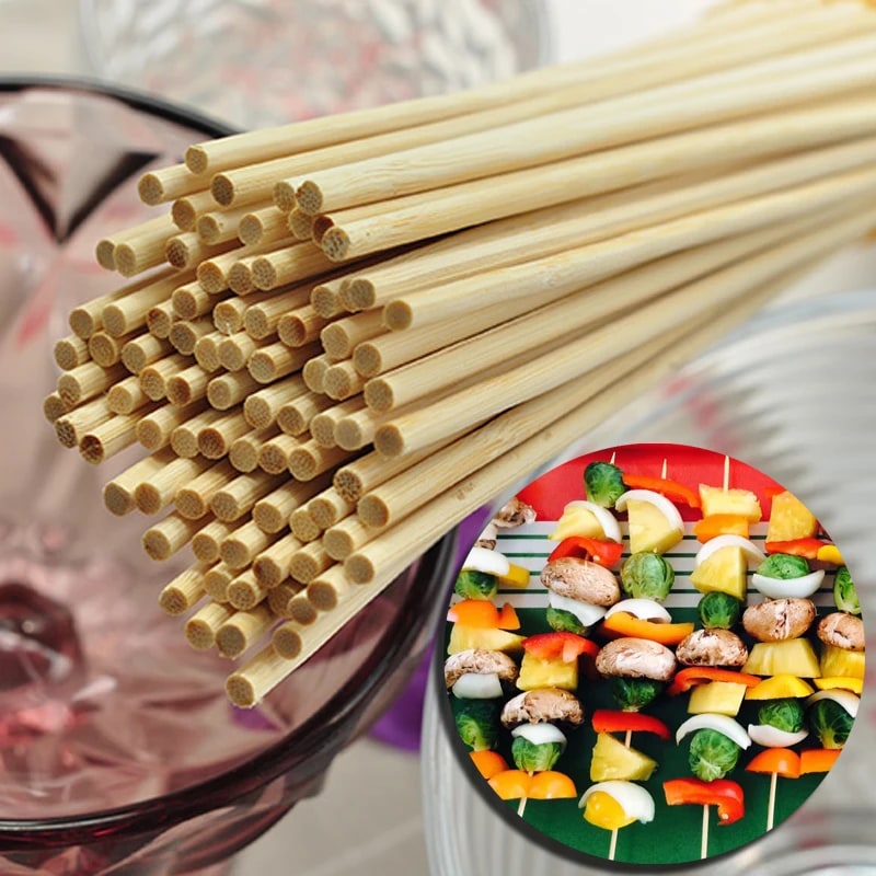 Bamboo BBQ Skewers 30cm x 4mm, Polished, 100, 200 or 400 Pack