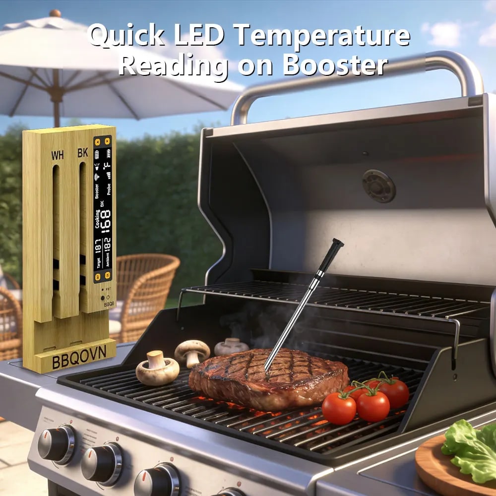WiFi Sub-1G Wireless Meat Thermometer BBQ8 with App for BBQ, Smoker, Grill and Oven
