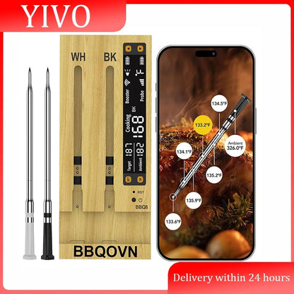 WiFi Sub-1G Wireless Meat Thermometer BBQ8 with App for BBQ, Smoker, Grill and Oven