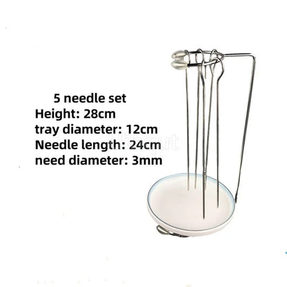 Kebab Barbecue Rack Metal Vertical Skewer Stand with Food Tray Uibqut B4131 - 7