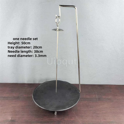 Kebab Barbecue Rack Metal Vertical Skewer Stand with Food Tray Uibqut B4131 - 11