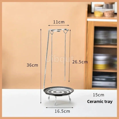 Kebab Barbecue Rack Metal Vertical Skewer Stand with Food Tray Uibqut B4131 - 12