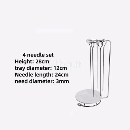 Kebab Barbecue Rack Metal Vertical Skewer Stand with Food Tray Uibqut B4131 - 2