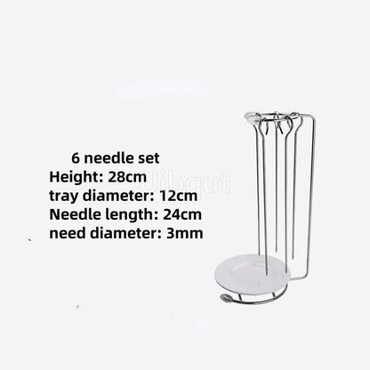 Kebab Barbecue Rack Metal Vertical Skewer Stand with Food Tray Uibqut B4131 - 4