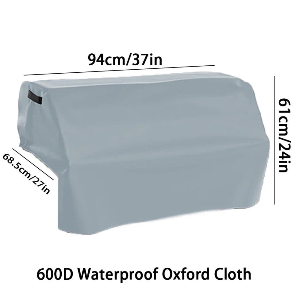 Waterproof 600D Grill Cover for Built-In BBQ, Grey, 94 x 68.5 x 61cm