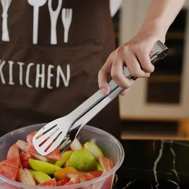 Stainless Steel Food Tongs for Barbecue, Salad and Bread, 7, 9 or 12 Inch