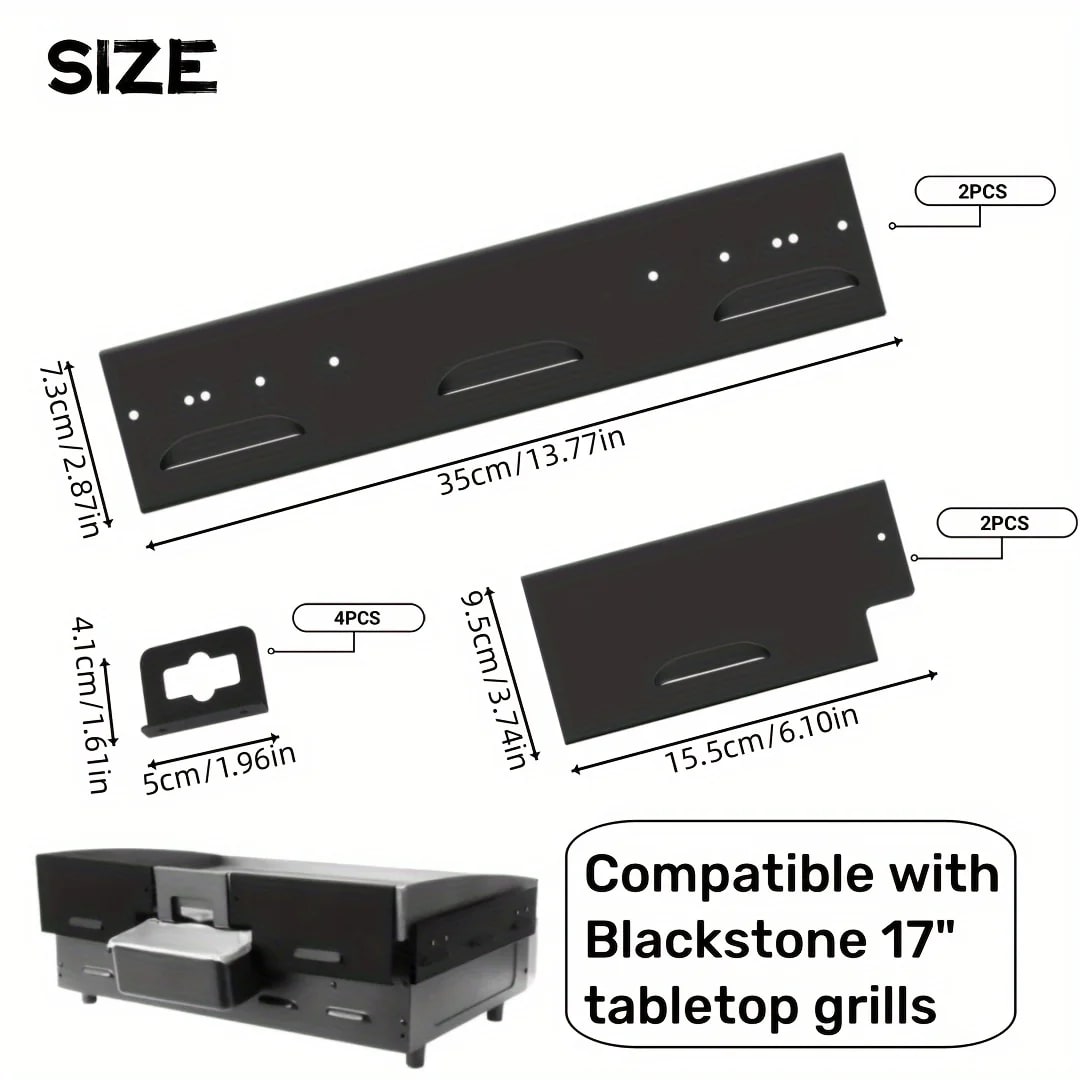 BBQ Griddle Wind Screen for Blackstone Tabletop Grills, Non-Stick, 17 to 36 Inch Options