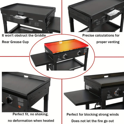 BBQ Griddle Wind Screen for Blackstone Tabletop Grills, Non-Stick, 17 to 36 Inch Options